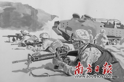 韩美“双龙”登陆演习目的在于培训迅速深入朝鲜内陆、破坏其核与导弹基地等核心设施的作战能力。本版绘图：简仁山