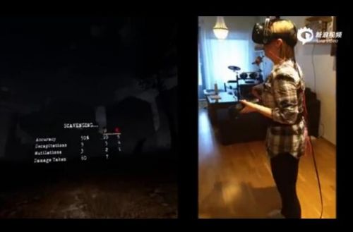 玩家体验VR恐怖游戏被吓惨 大喊大叫手不停抖