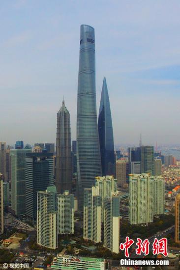 资料图：中国第一高楼上海中心大厦。 图片来源：视觉中国