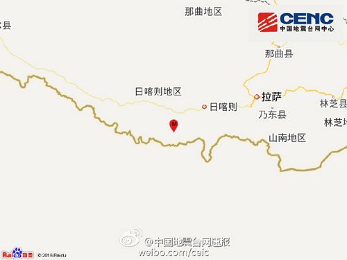 西藏日喀则市定日县发生5.3级地震震源深度6千
