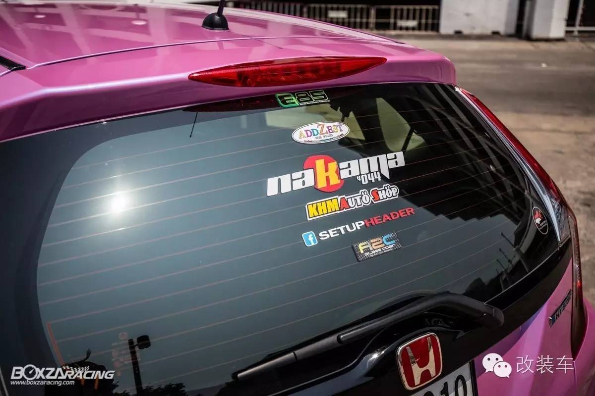 开飞度要有风骚的心 粉色GK5改装案例