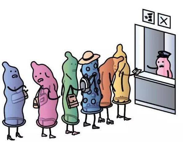 西方媒体讽刺俄罗斯禁止从西方进口避孕套的漫画。