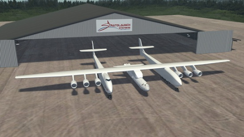 Stratolaunch飞机构想图。 图片来源：Stratolaunch