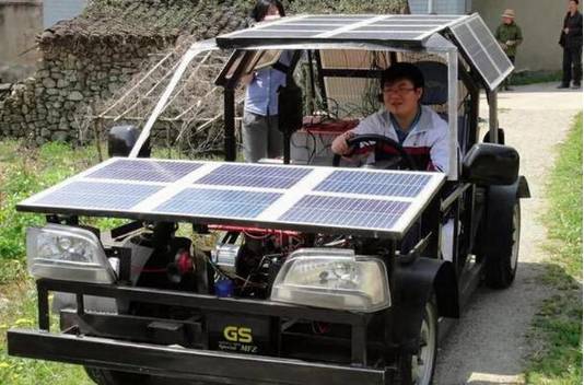 当阳光照进了汽车 就成了太阳能车!
