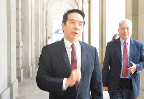 杨家诚上月初到香港终审法院为洗黑钱定罪和刑罚上诉。（香港《文汇报》资料图片）