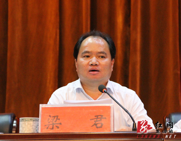 龙山县委副书记,县长梁君就全县经济工作讲话