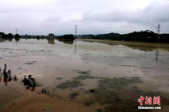 江西省遂川县于田镇夏溪村遭遇大暴雨袭击，多地暴雨成灾，沦为一片汪洋。 李建平 摄