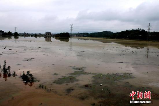 江西省遂川县于田镇夏溪村遭遇大暴雨袭击,多地暴雨成灾,沦为一片汪洋。 李建平 摄
