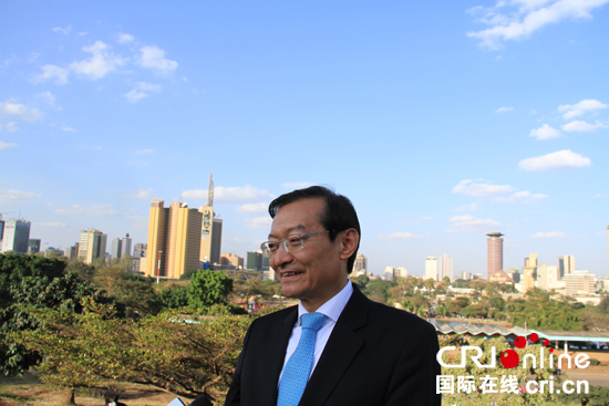 8月28日，中国副外长张明在第六届东京非洲发展国际会议闭幕后于内罗毕接受中国媒体采访。（王新俊 摄）