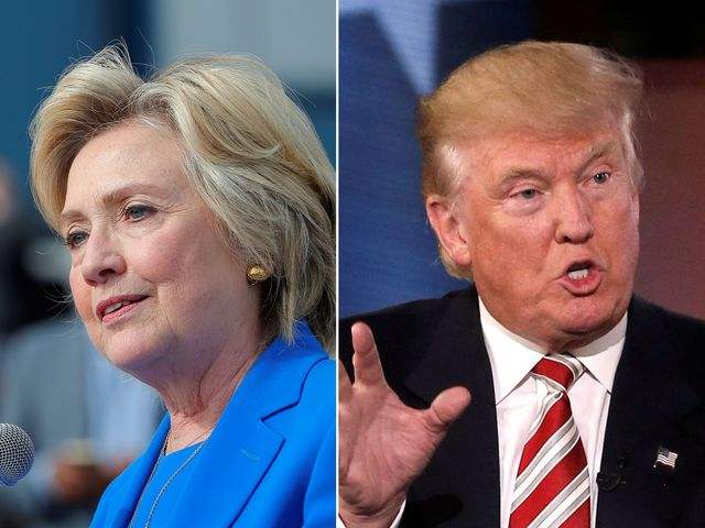 接片：美国民主党总统候选人希拉里（左）和共和党总统候选人特朗普。（图片来源：新华）