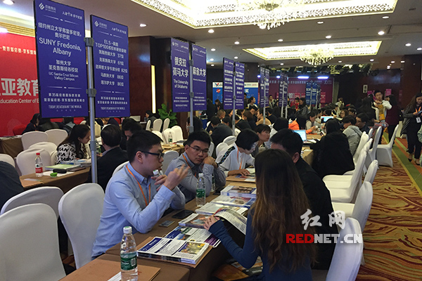 长沙启德京东教育展现场火爆低龄留学成热词