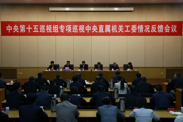 中央第十五巡视组向中央直属机关工作委员会反馈专项巡视情况