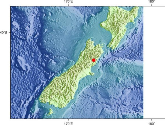 新西兰发生强震  图来源：中国地震局网站