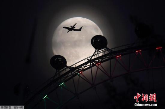 资料图:去年11月在英国伦敦出现的超级月亮。