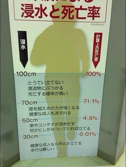 “浸水1米死亡率100%”海啸警示图在日本网络走红