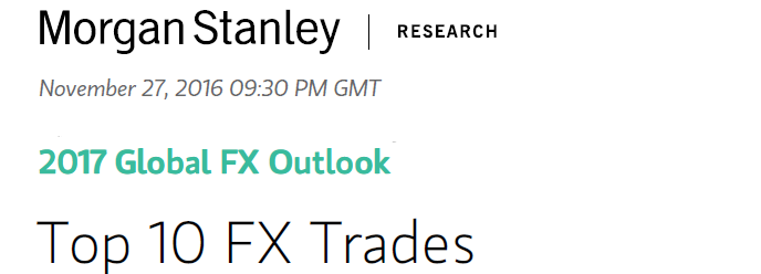 摩根士丹利2017十大外汇顶级交易推荐|摩根士