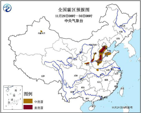 全国霾区预报图