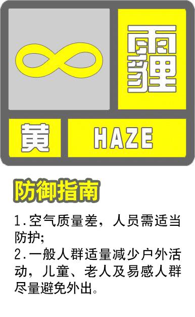 陕西继续发霾黄色预警（图片来源：陕西省气象台微博）