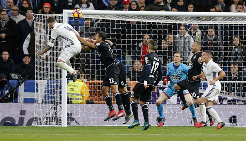 西甲第25轮:拉莫斯补时绝杀皇马险胜 梅西梅开