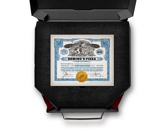 达美乐披萨的会员奖励是--送公司股票