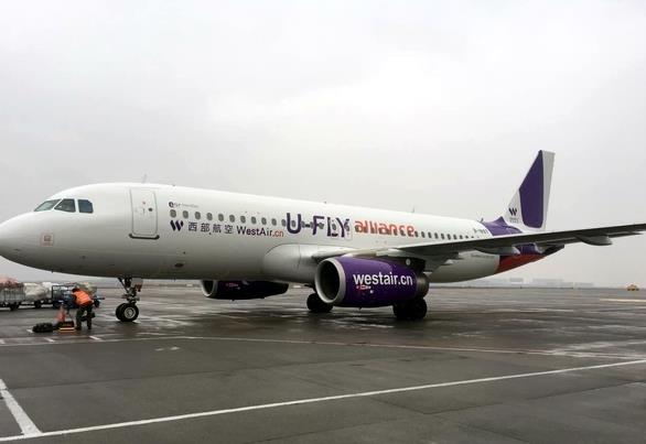 民航再添航空联盟 首架优行联盟喷绘客机降落