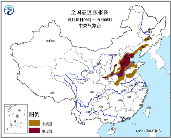 霾区预报图