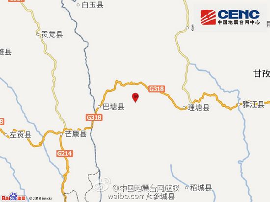 四川甘孜州理塘县发生3.4级地震 震源深度11千米