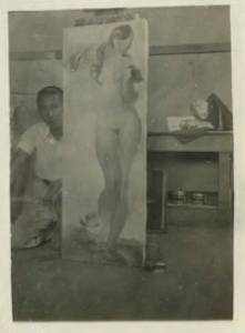 年轻时的黄齐耀与他的画