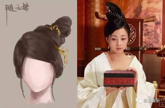 基本都是高髻,所以那个时候假发的使用非常普遍,跟现在我们的明星拍