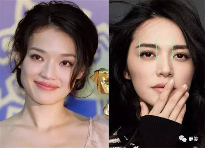 而亚洲时尚女星榜上有名的还有倪妮,也是宽眼距