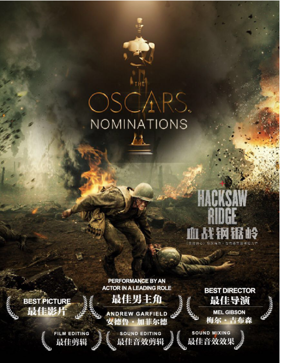 《血战钢锯岭》获提名 投资方麒麟影业交出显