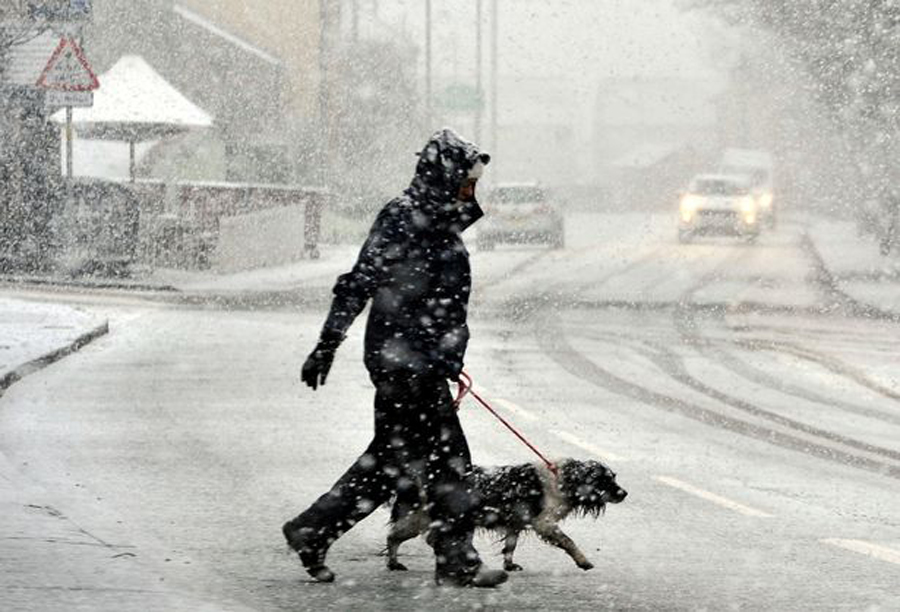 气温骤降下暴雪 苏格兰变成白色王国(组图)