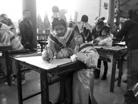 小学生仓颉庙学传统文化|传统文化|仓颉|讲解员