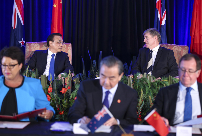 中国和新西兰签署一带一路合作等领域9份