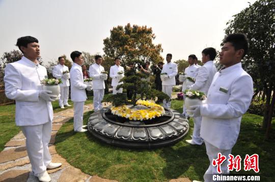 图为公益生态树葬安放仪式现场。 佚名 摄