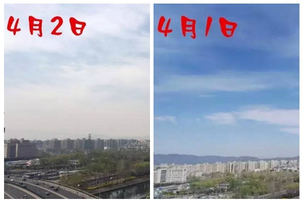 昨天，北京天空云量增加。（图片来源：气象北京）