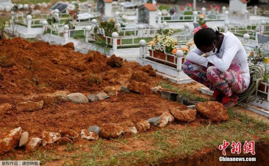 当地时间4月3日，哥伦比亚南部莫科阿泥石流遇难者的遗体于当日下葬，家属和朋友痛哭哀悼。