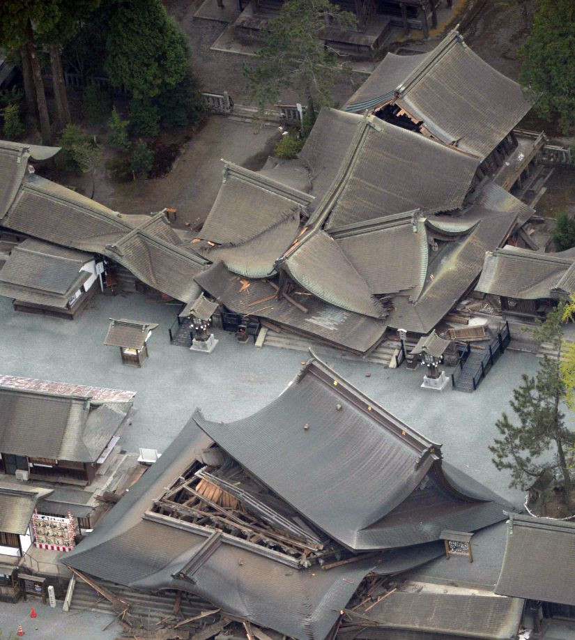 熊本2500年历史阿苏神社地震中损毁