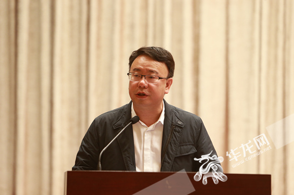 重庆渝北区委常委,组织部长王小渝发言.记者 李文科 摄