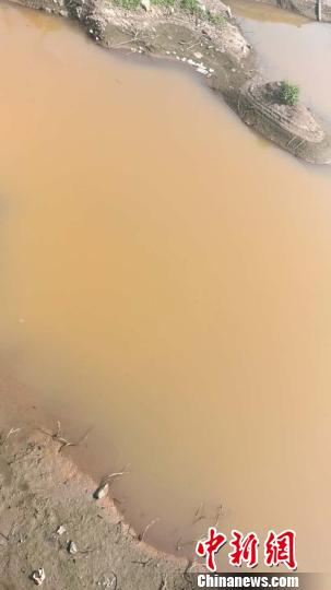 澧河(任县段)环水村河道内河水突然变成红色,周围还弥漫着一股刺鼻的气味。 张鹏翔 摄