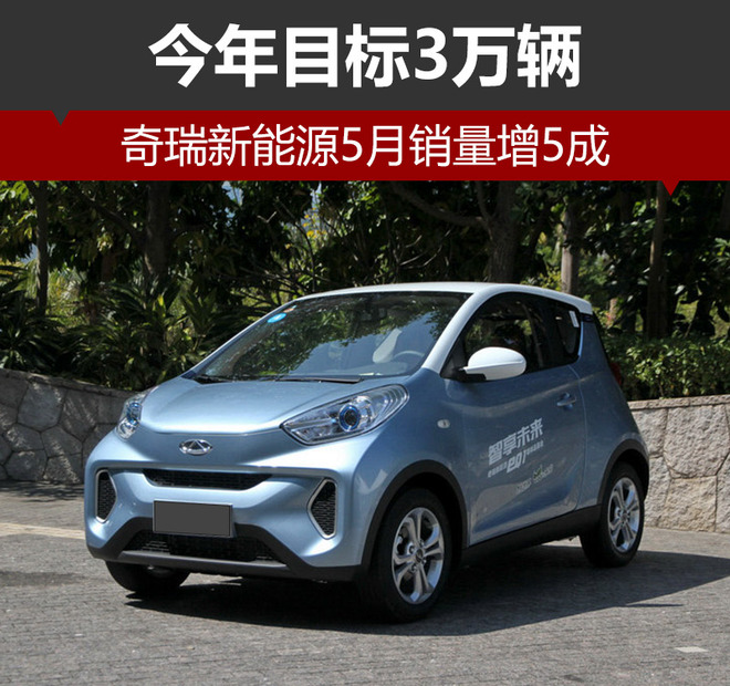奇瑞新能源5月銷量增5成 今年目標(biāo)3萬輛