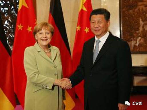 　（图：在特朗普说德国人“很坏很坏”的同时，中国晋升为德国最重要的战略伙伴。）