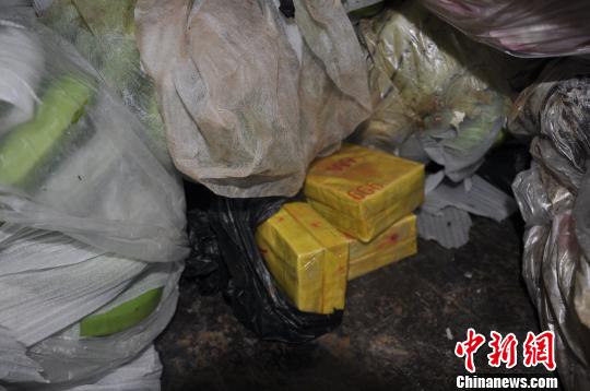 从香蕉中查获的毒品。 李悦 摄