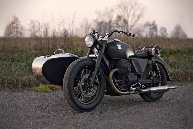 罕见的moto guzzi v9边三轮摩托车