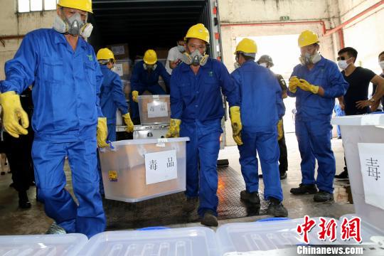 销毁毒品现场。 池兆恩 摄