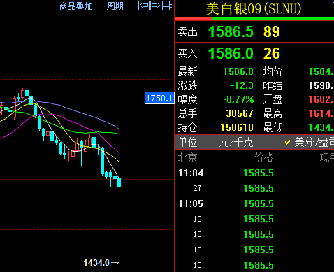 外盘也有乌龙指 美白银期货秒跌逾10%|美元|黄