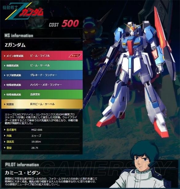 《高达Versus》参战机体图鉴大全_电视游戏-新