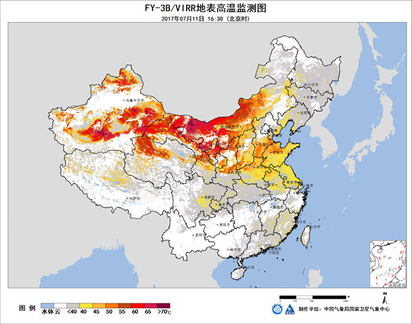 新疆甘肃青海内蒙古等地局部地表温度超过60