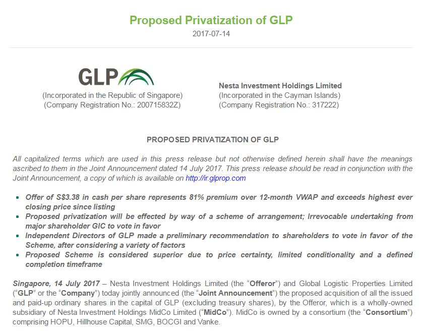 790亿元!万科等中国财团收购物流巨头普洛斯|