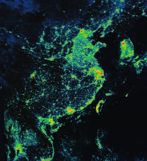 夜间卫星图看发达程度 为何印度比中国亮灯面积大？